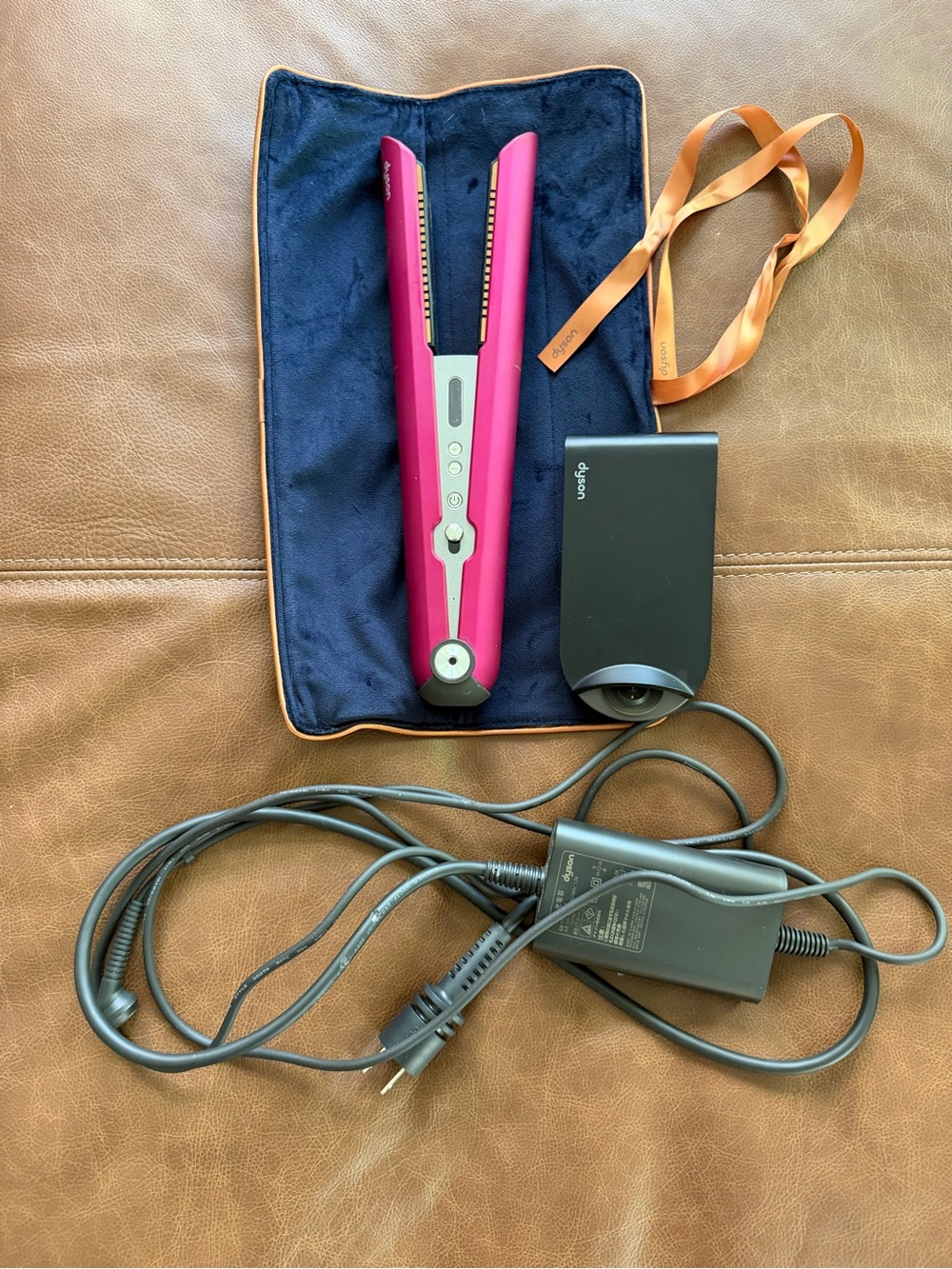 Dyson wireless Pink Hair Straightener with Charger and Travel Pouch